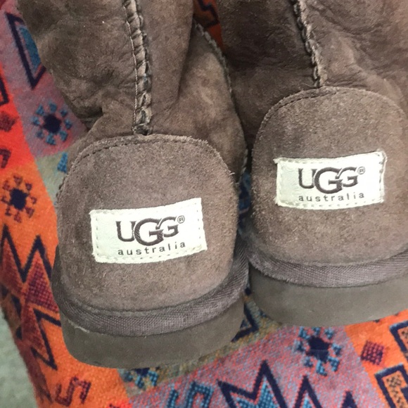UGG tall brown leather shearling boots size 6 - Picture 4 of 7